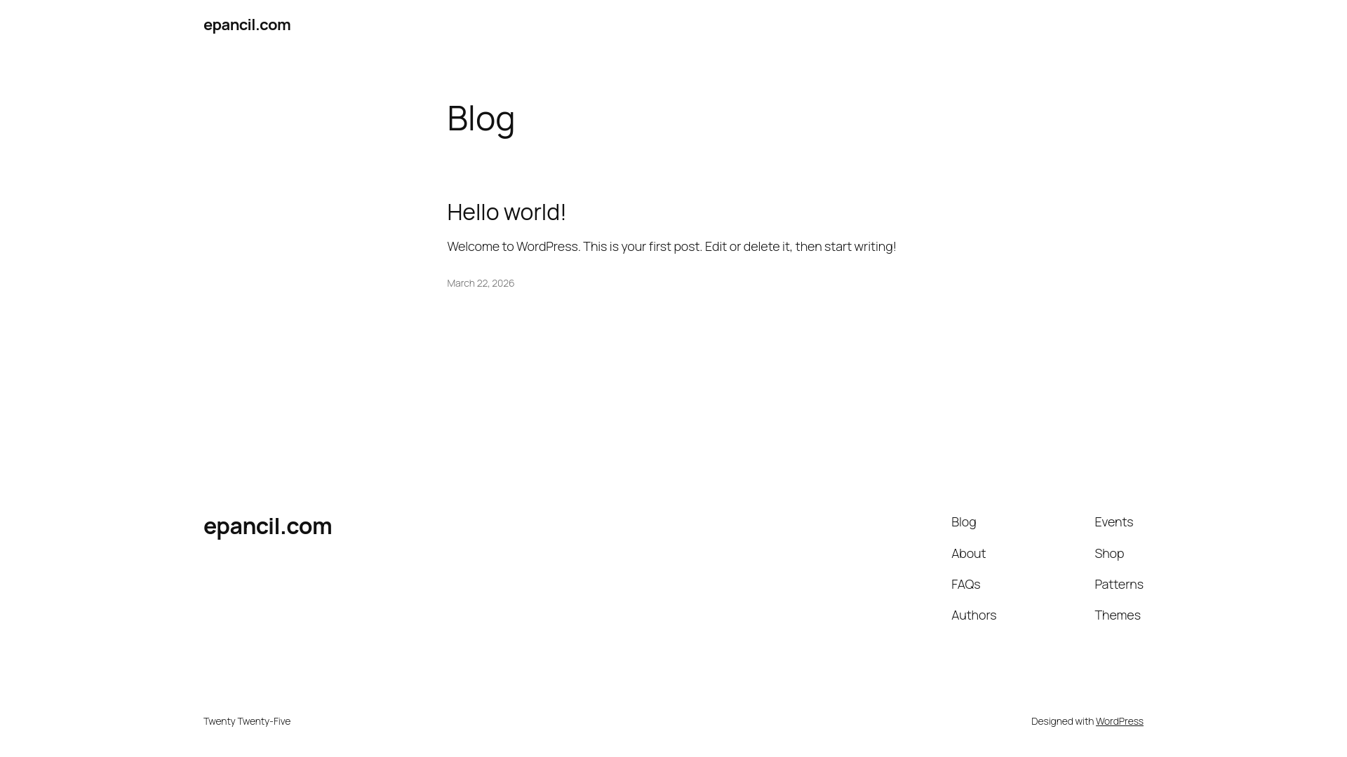 website screenshot of https://epancil.com/