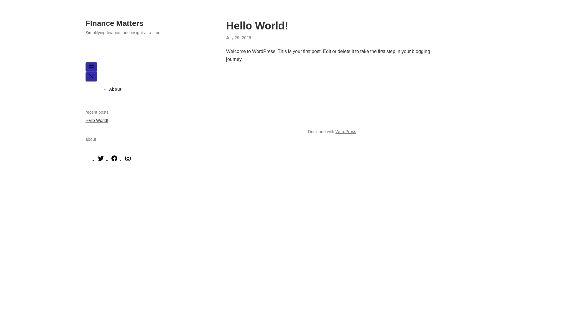 website screenshot of https://finance-matters.blog/