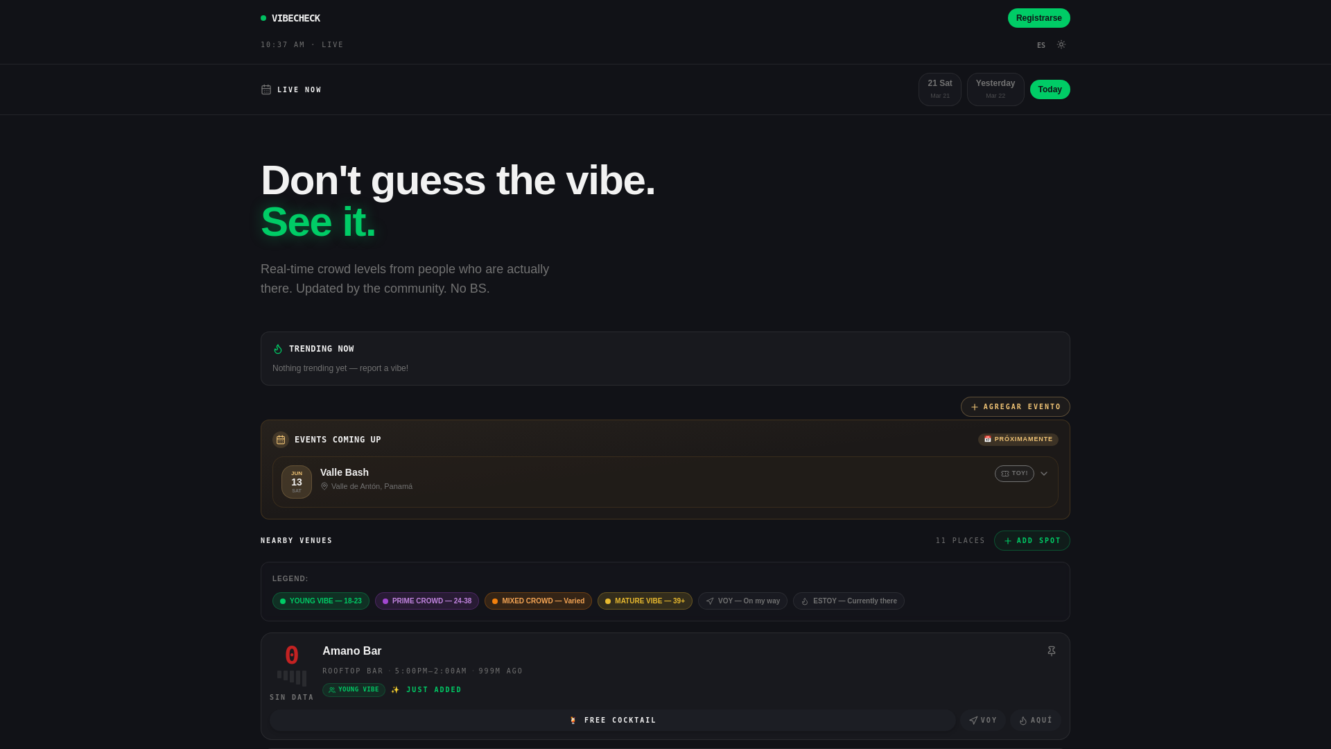 website screenshot of https://chckthevibe.com/
