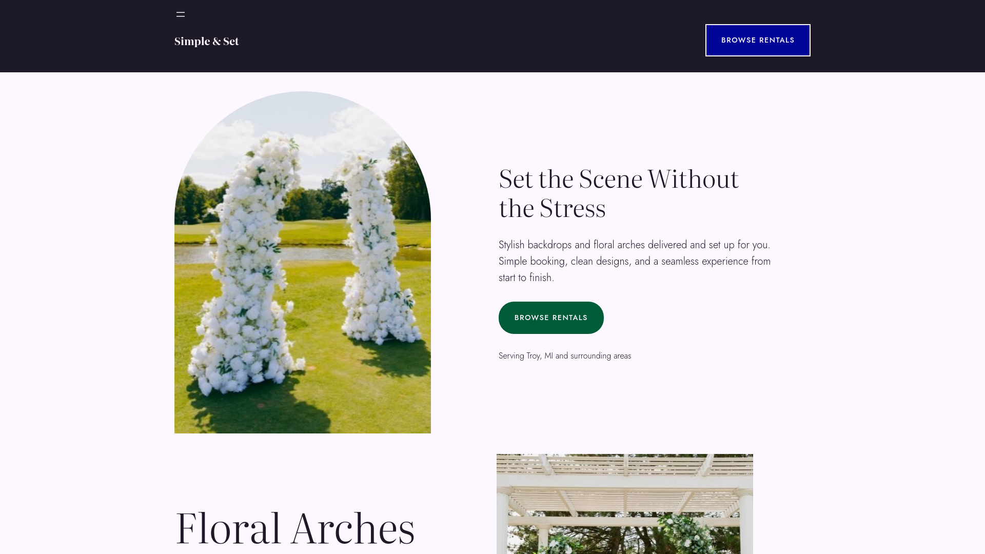 website screenshot of https://simpleandset.com/