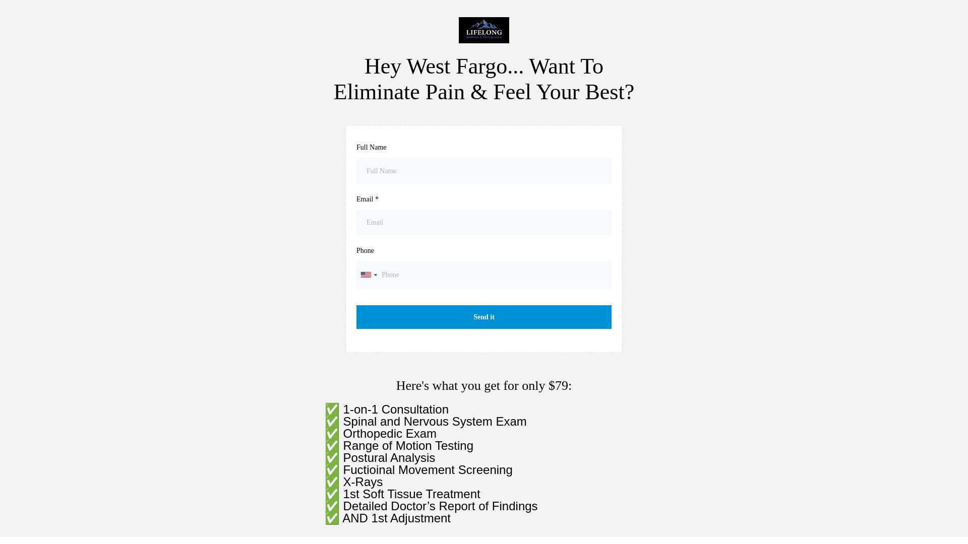 website screenshot of https://lifelongwellnesschiro.info