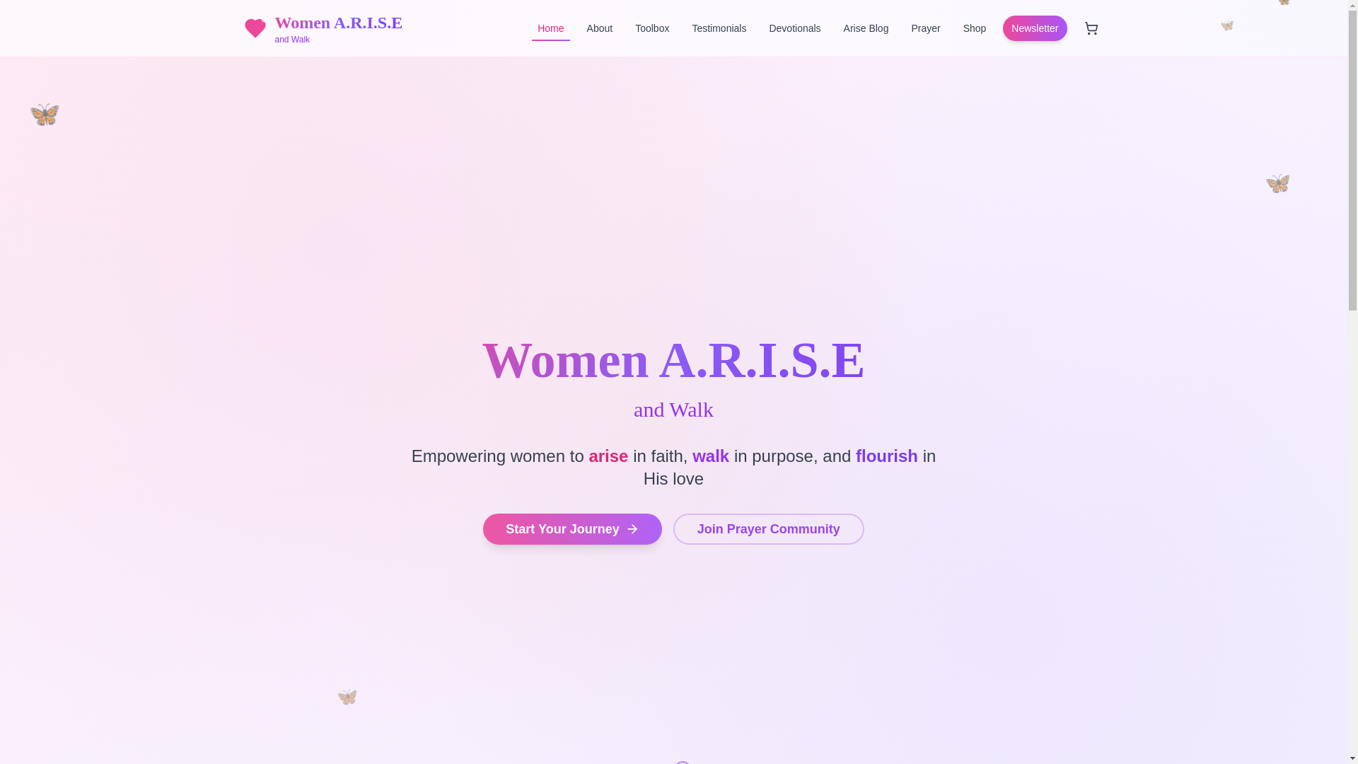website screenshot of https://womenarisewalk.com/