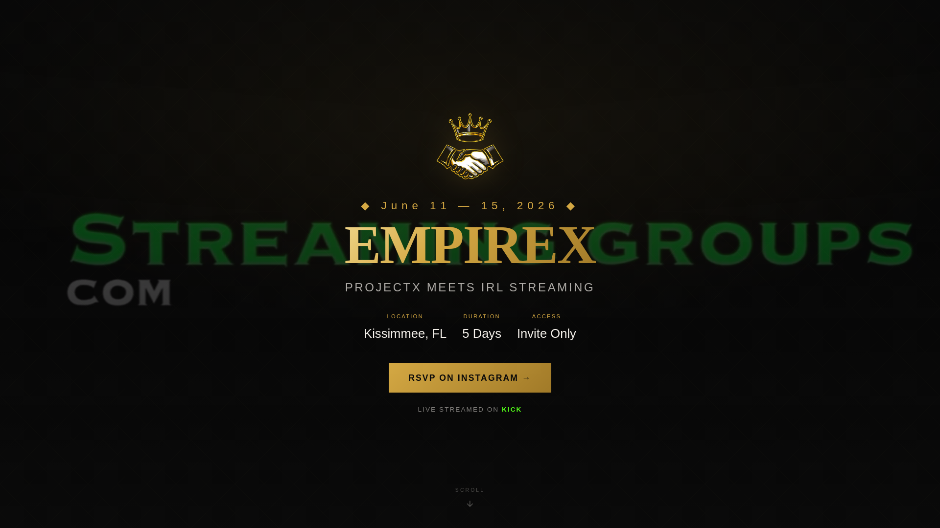 website screenshot of https://ourempirex.com/