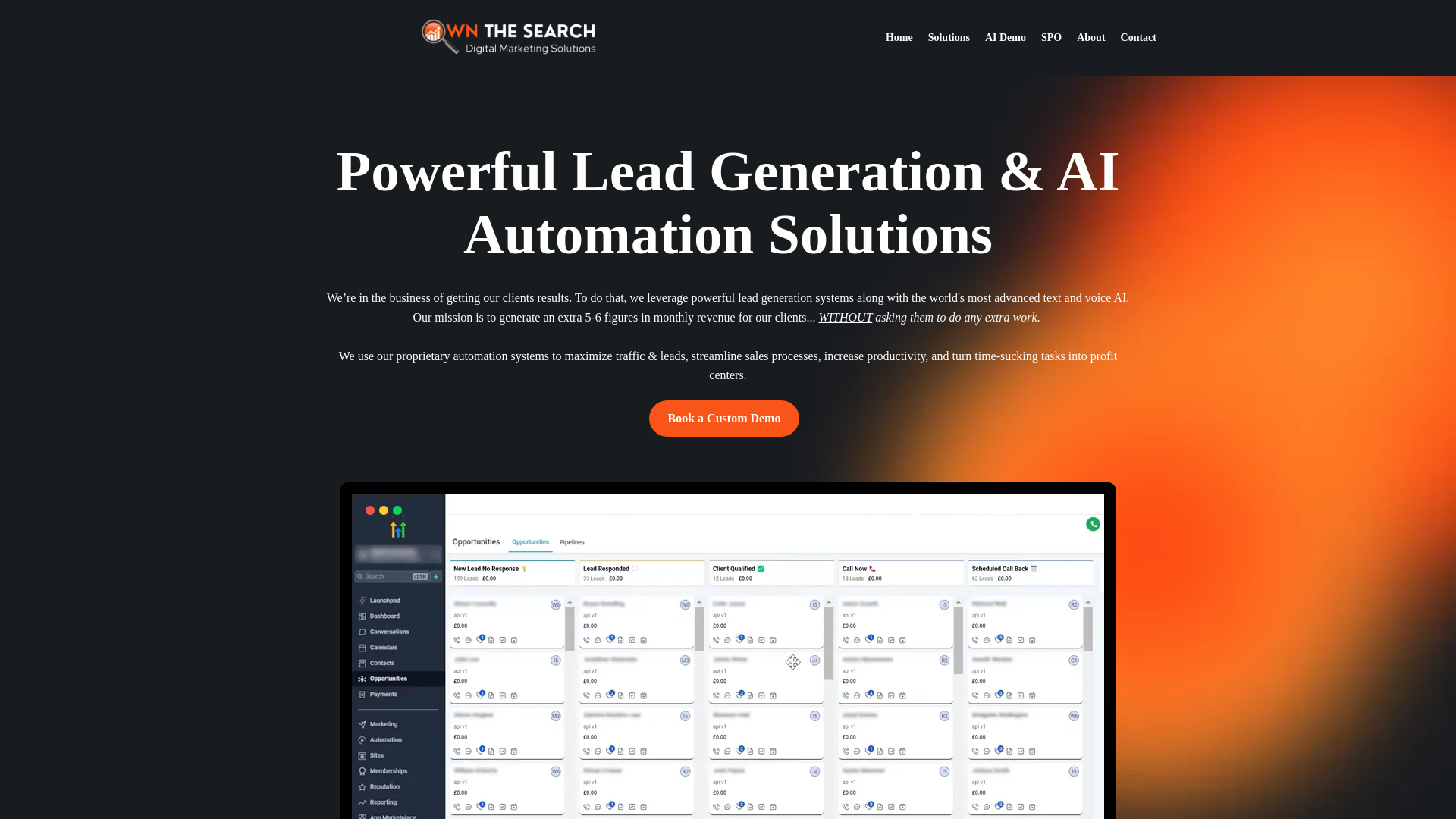 website screenshot of https://ownthesearchpro.com/