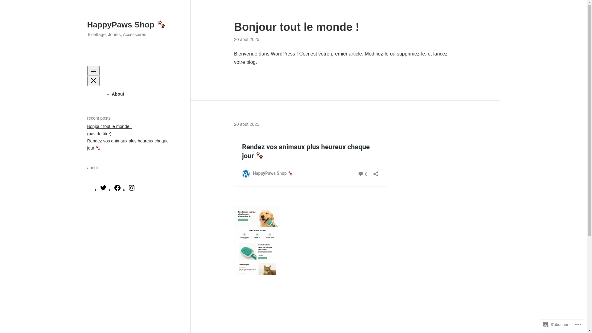 website screenshot of https://happypawsshop.blog/