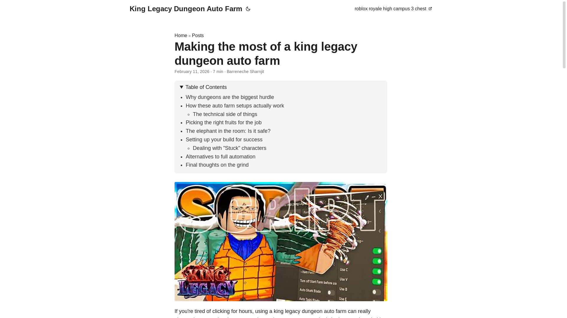 website screenshot of https://king-legacy-dungeon-auto-farm.pages.dev/