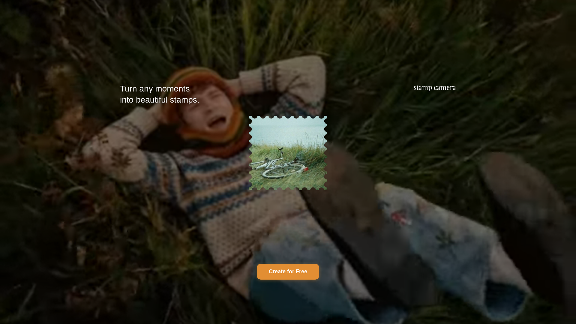 website screenshot of https://stamp.camera