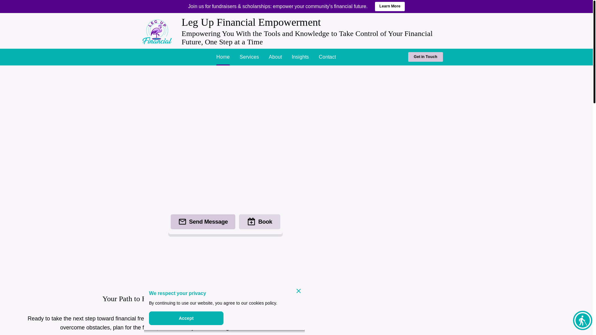 website screenshot of https://legupfinancialempowerment.com/