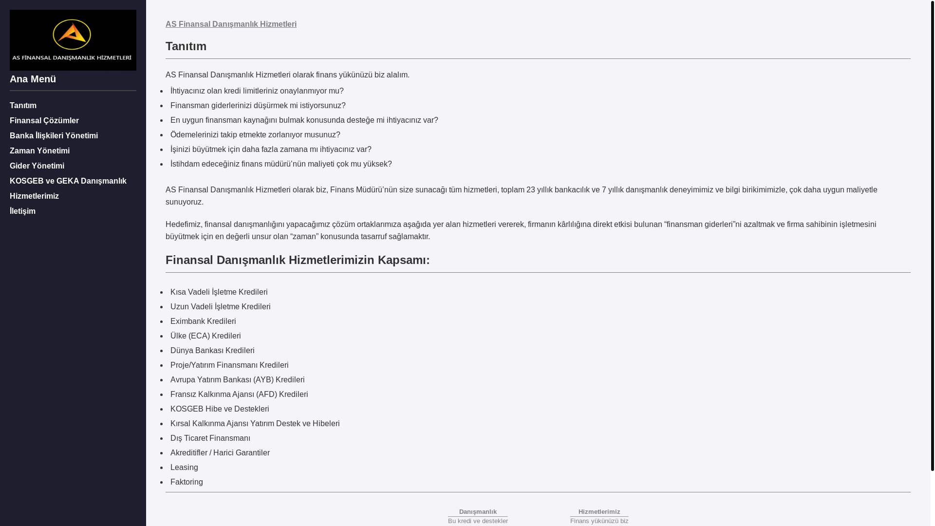 website screenshot of https://asfinansal.online/