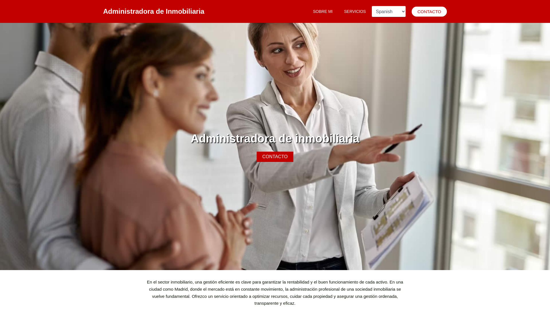 website screenshot of https://administradoradeinmobiliaria.site