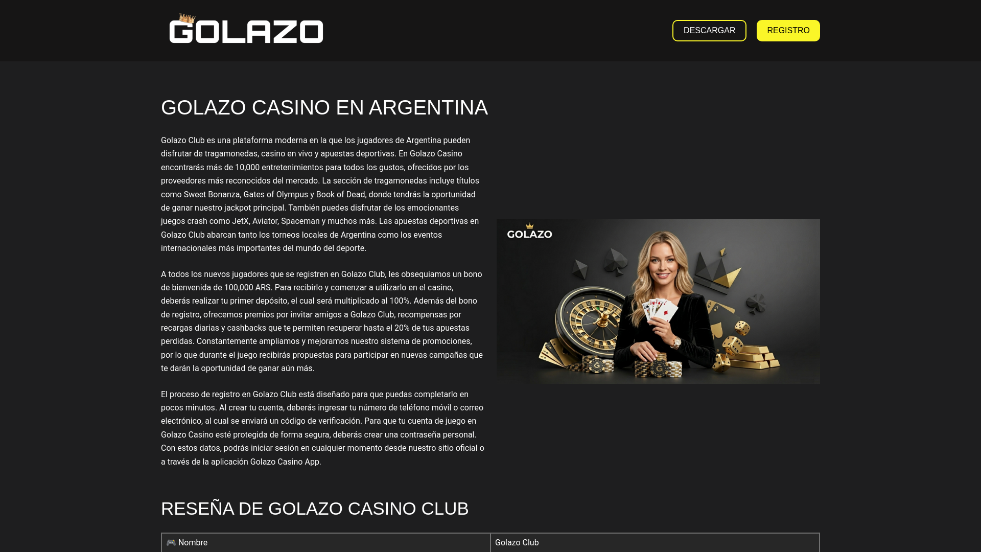 website screenshot of https://golazo-ar.com/