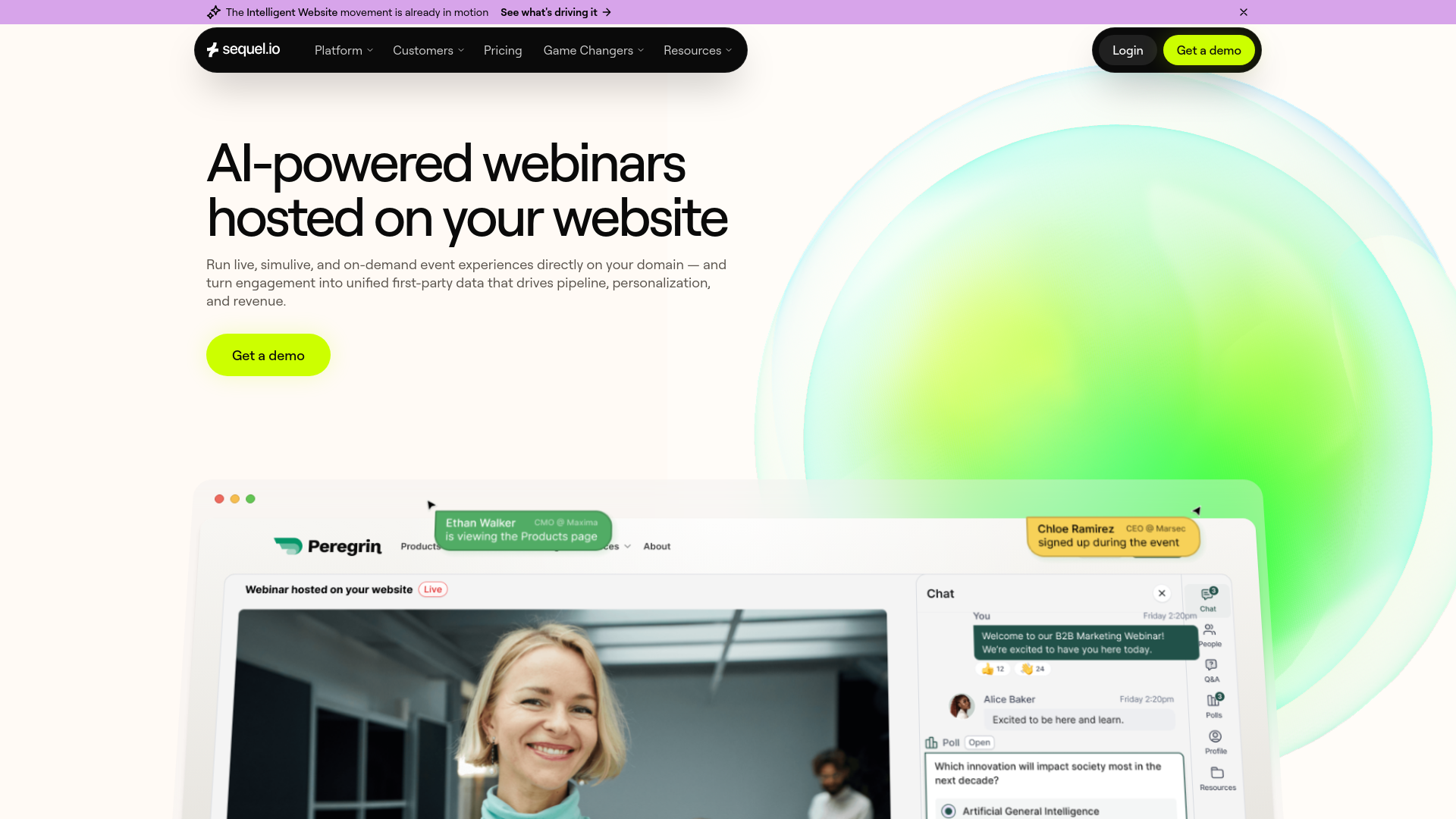 website screenshot of https://choosesequel.com