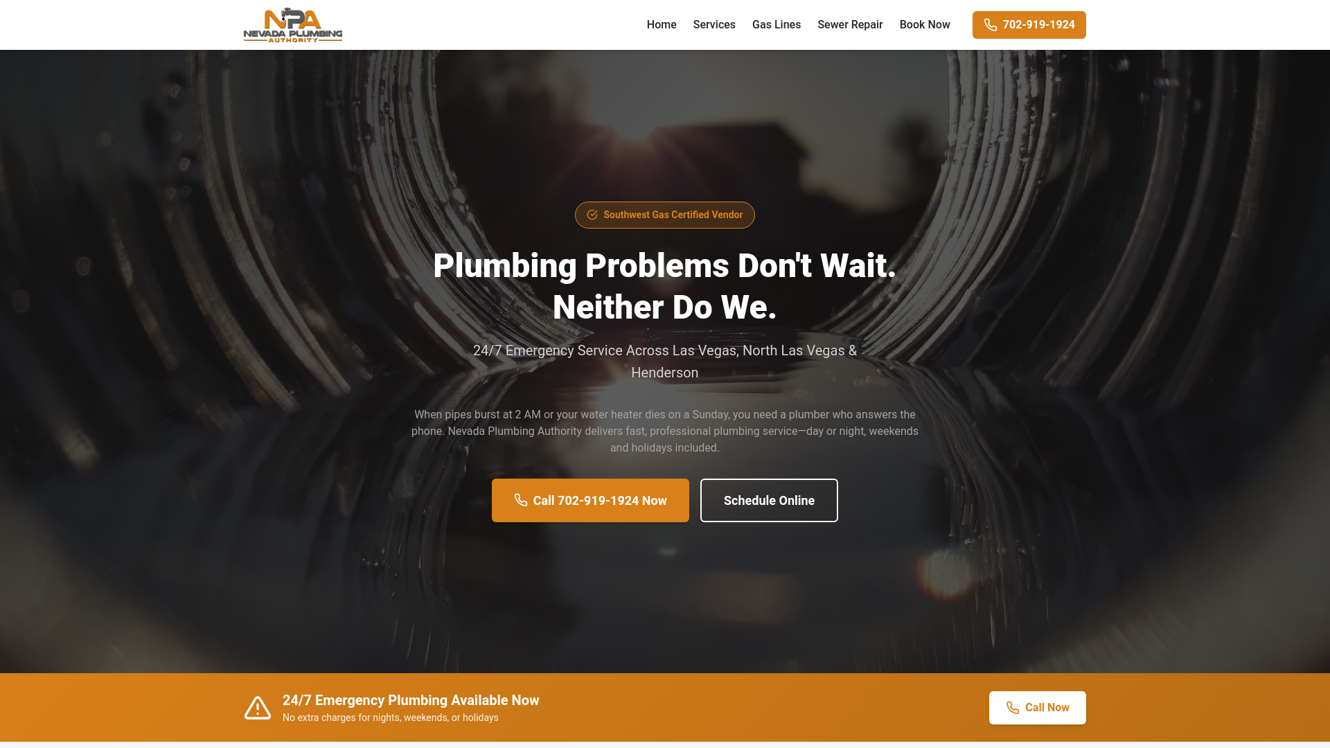 website screenshot of https://nevadaplumbingauthority.pages.dev/