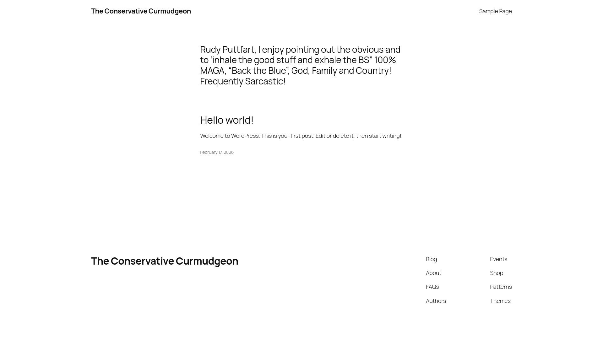website screenshot of https://theconservativecurmudgeon.com/