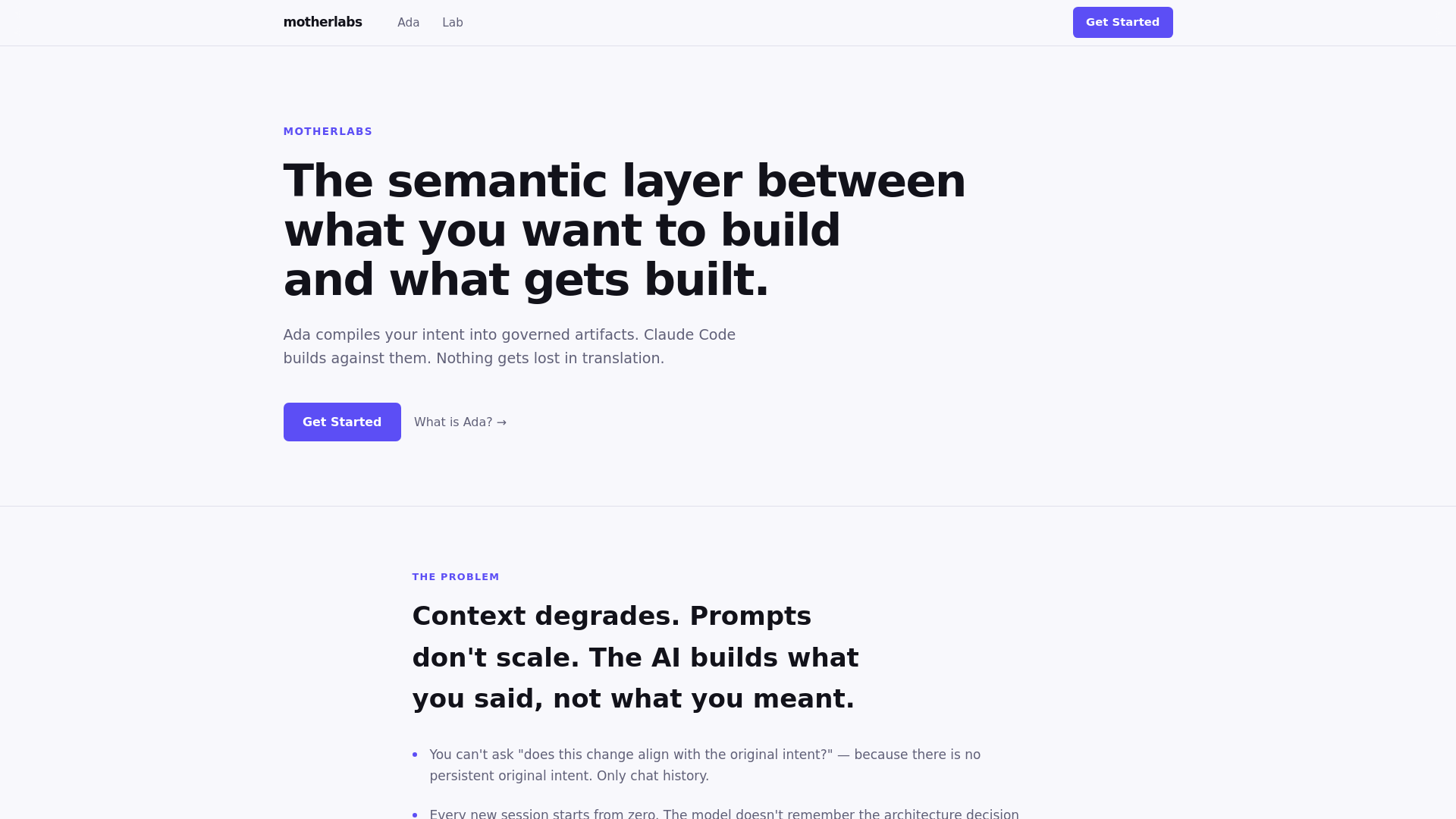 website screenshot of https://motherlabs.pages.dev/