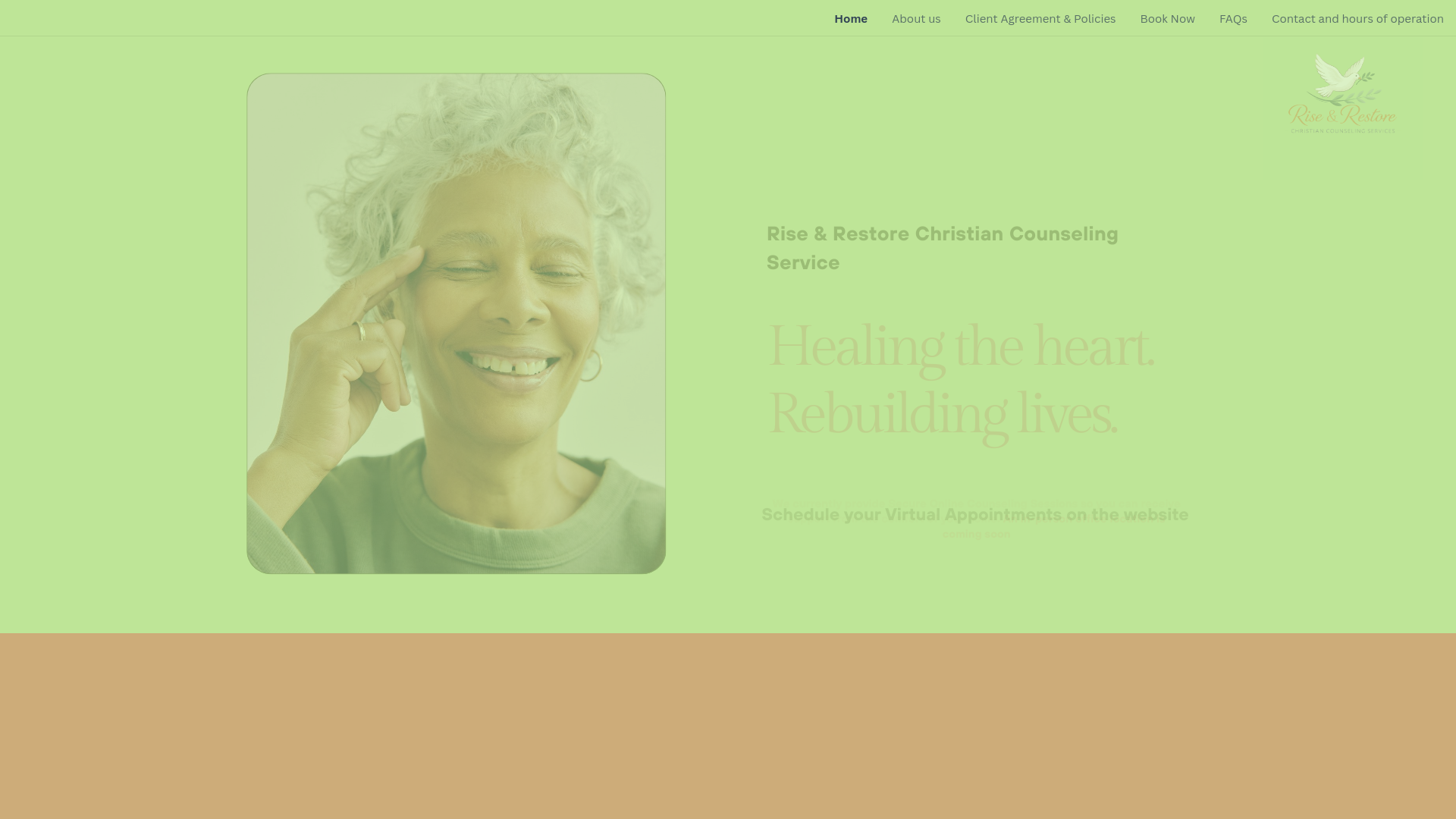 website screenshot of https://riserestorecounseling.com/