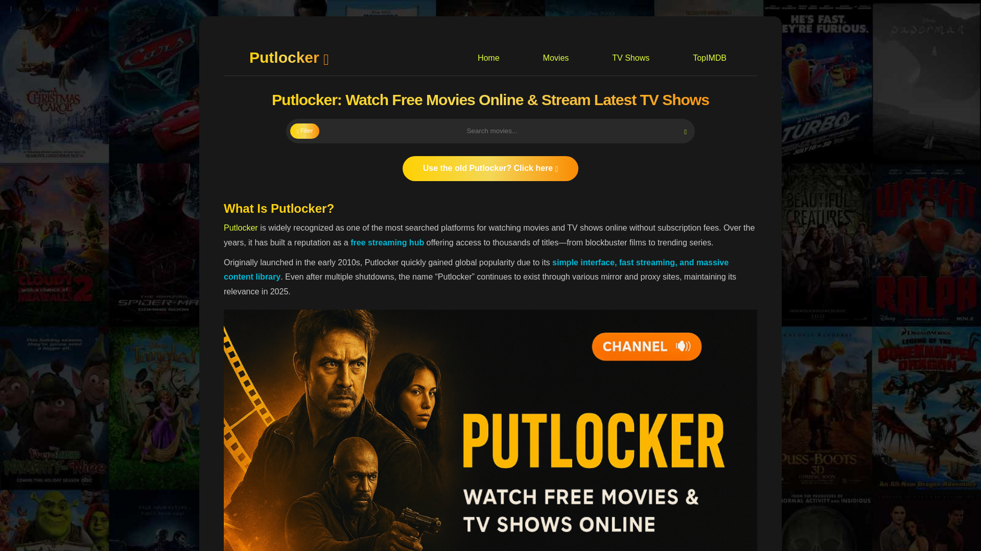 website screenshot of https://put-locker.life/