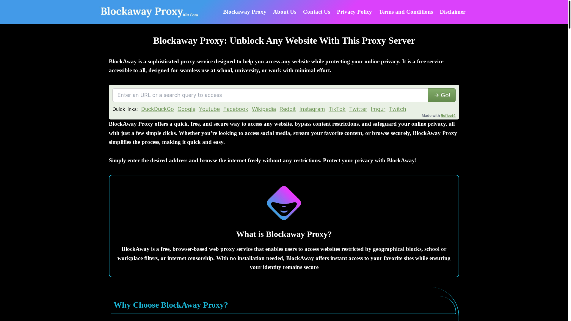 website screenshot of https://blockawayid.com/