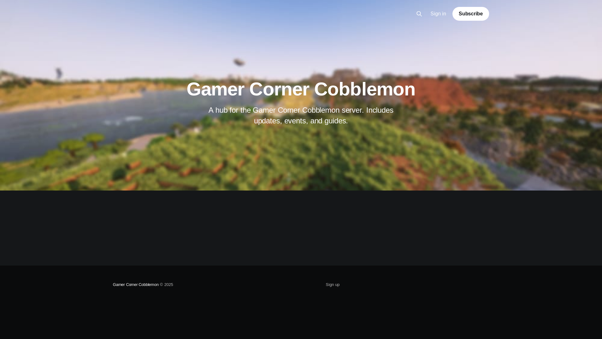website screenshot of https://gamercornercobblemon.com/