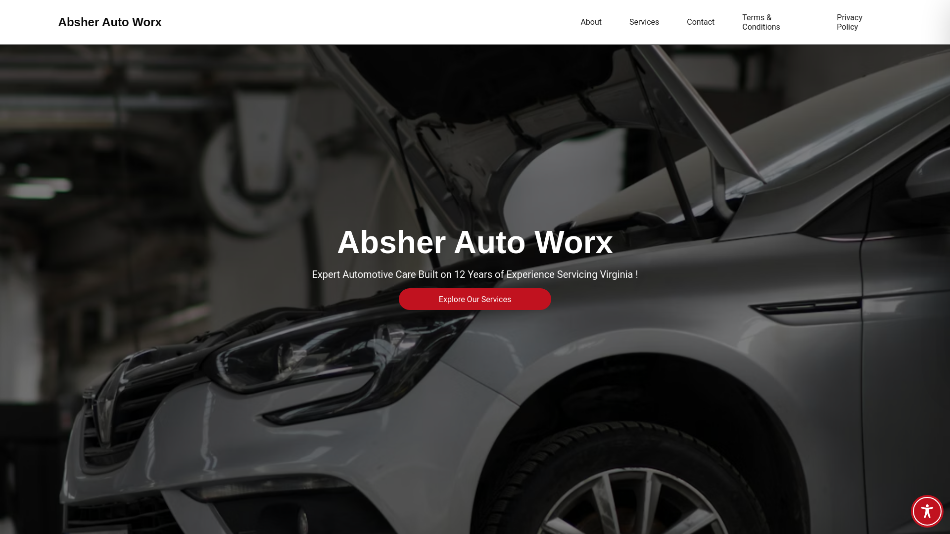 website screenshot of https://absherautoworx.com/