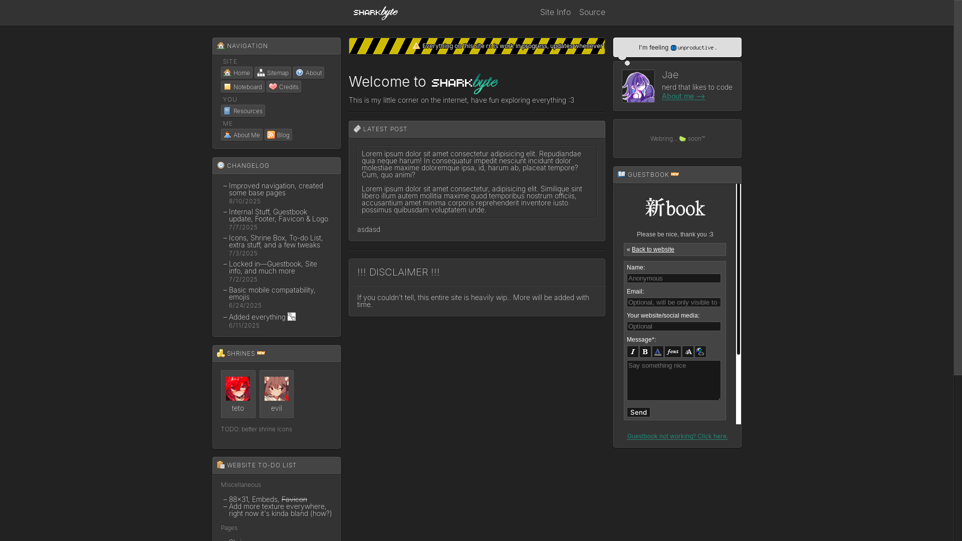 website screenshot of https://sharkbyte.pages.dev/