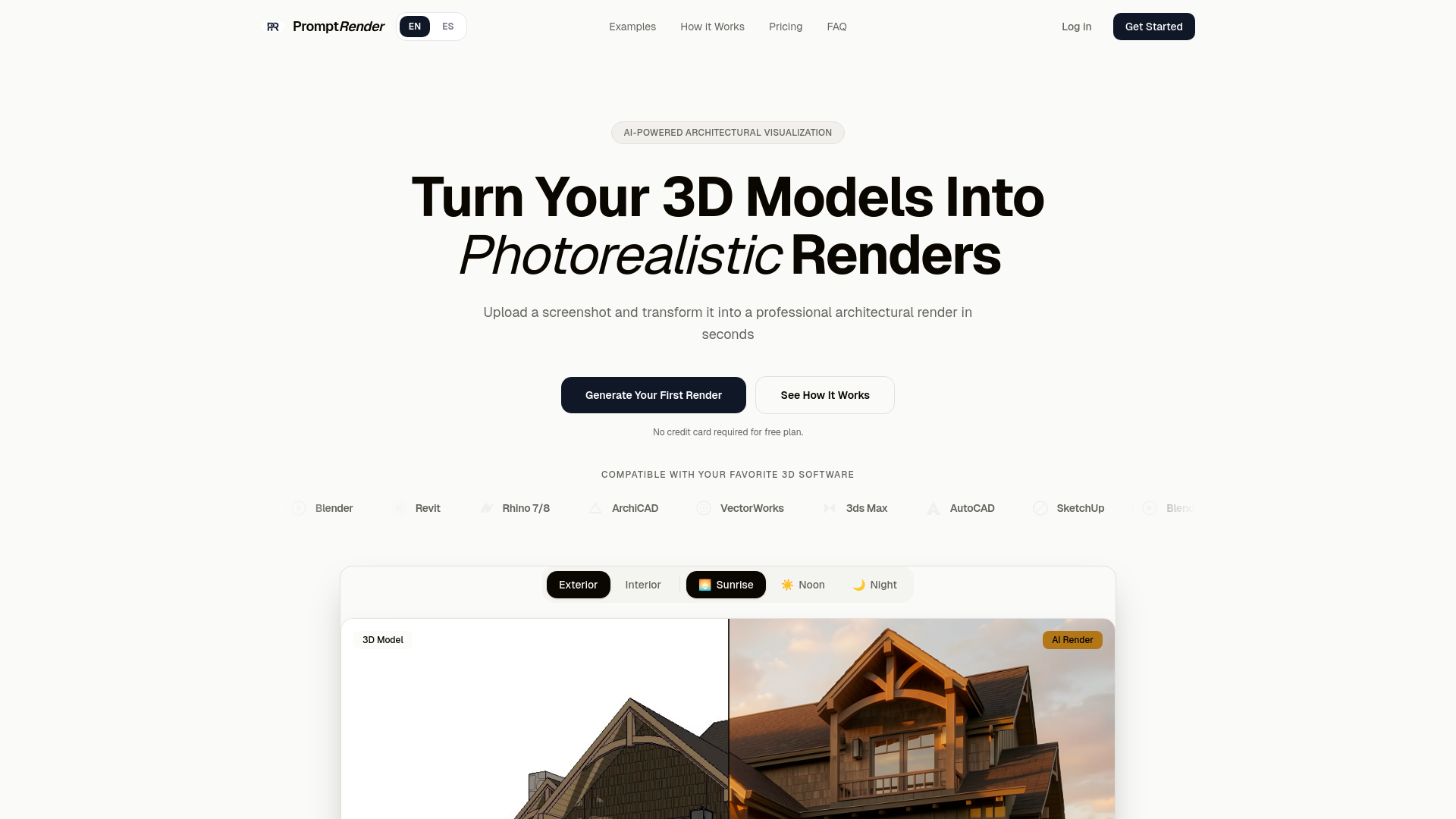 website screenshot of https://prompt-render.com/