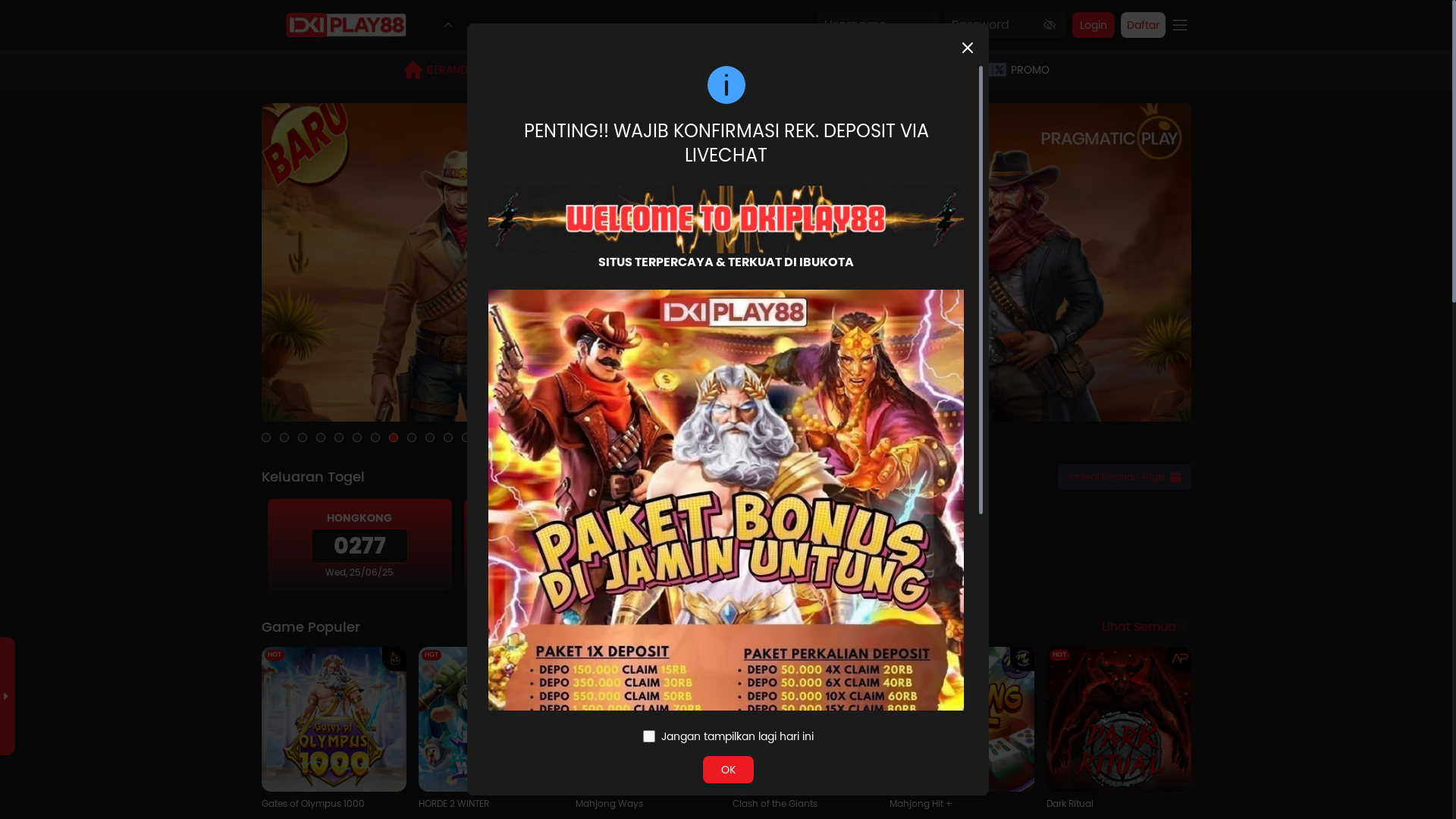 website screenshot of https://dkiplay88-white.com/