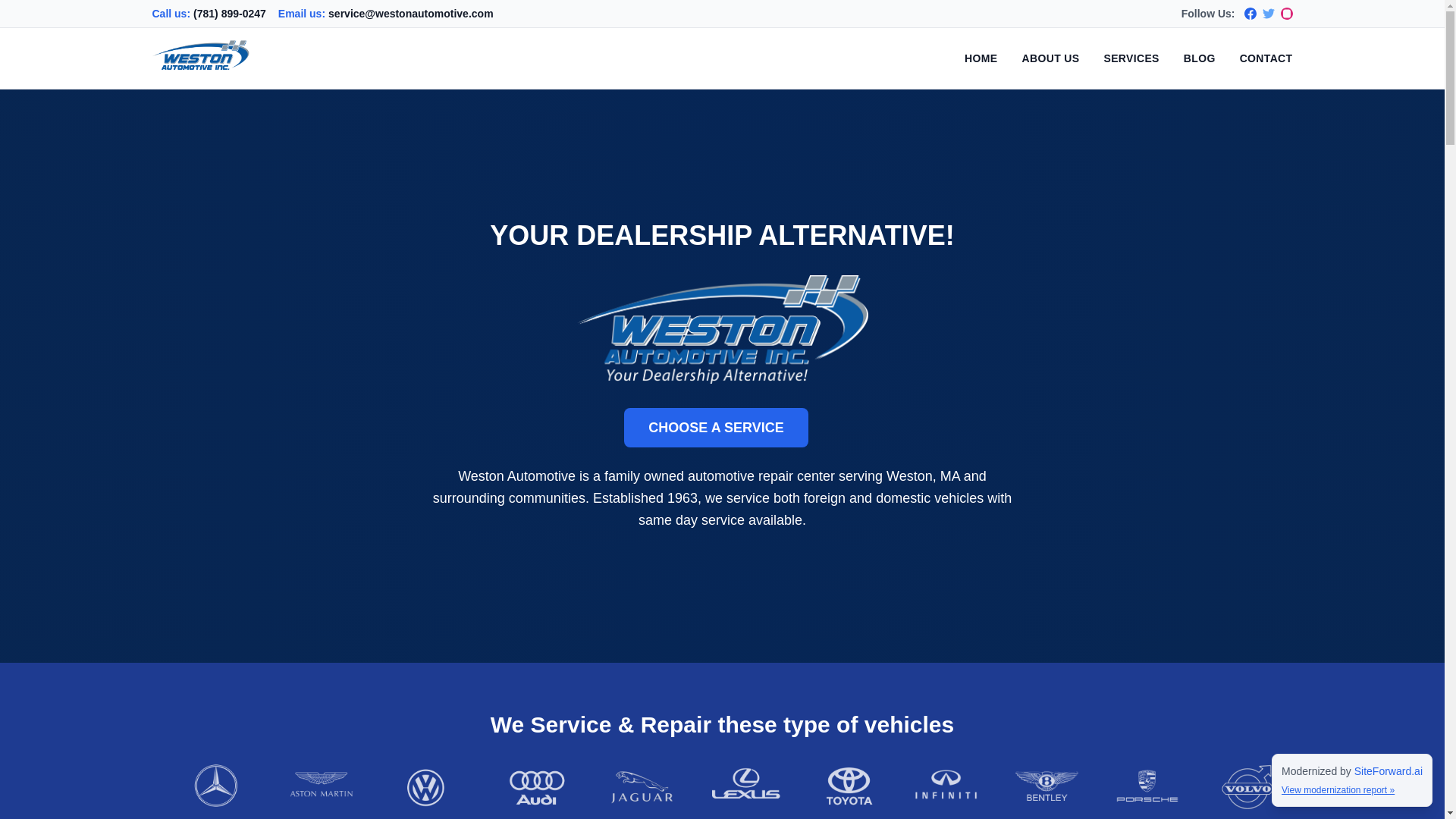 website screenshot of https://weston-automotive.pages.dev/