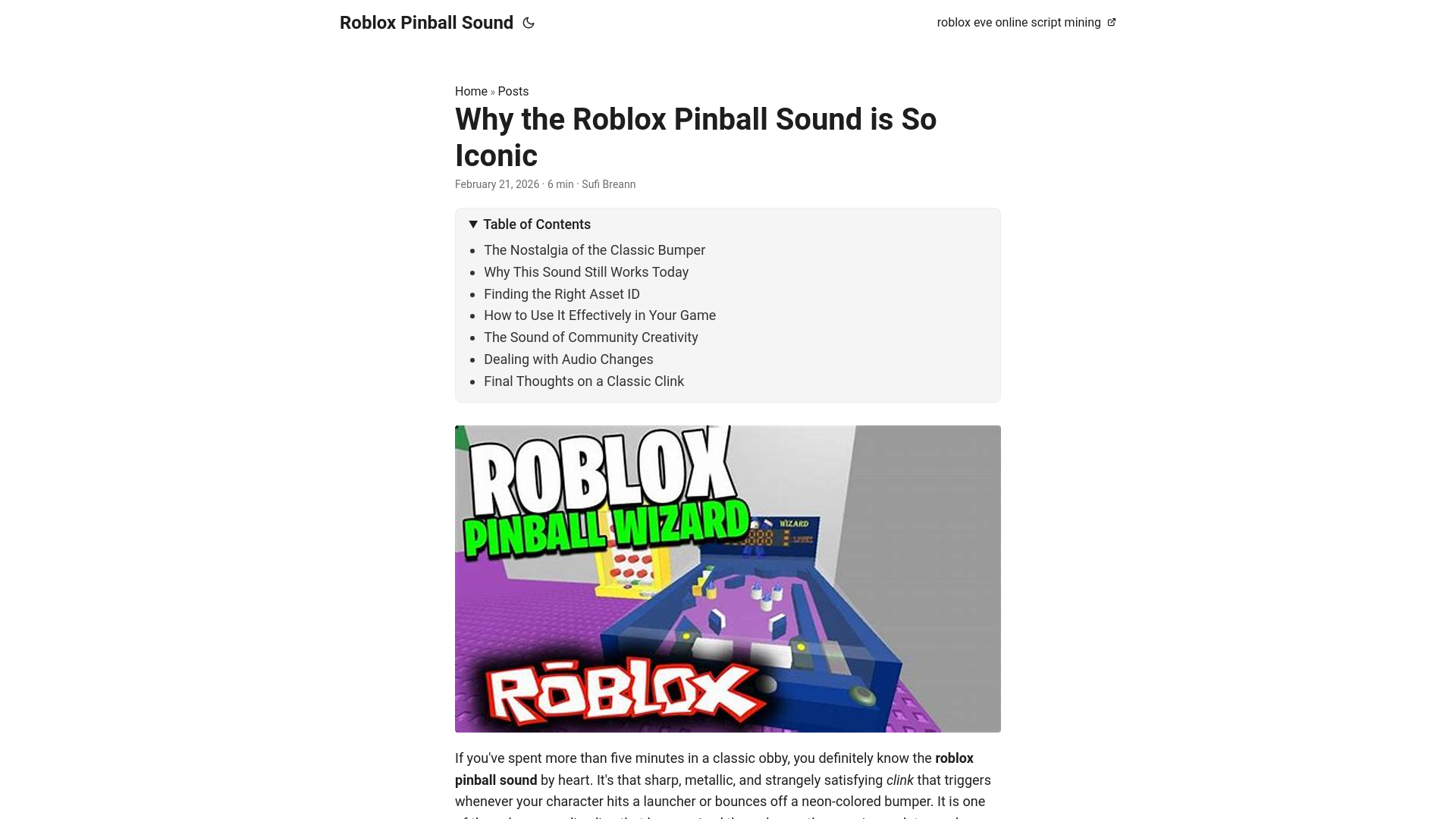 website screenshot of https://roblox-pinball-sound.pages.dev/