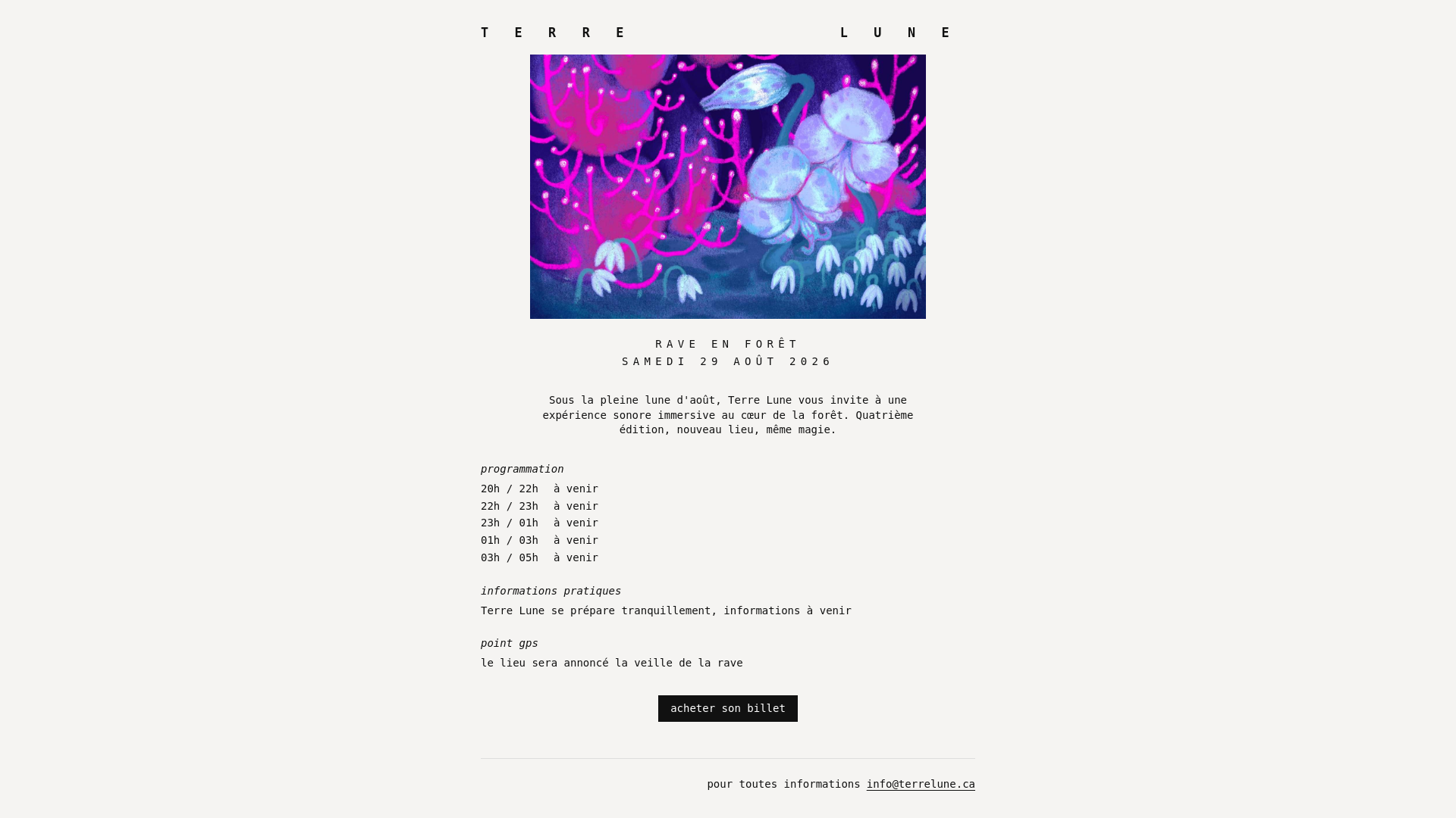 website screenshot of https://terrelune.ca/