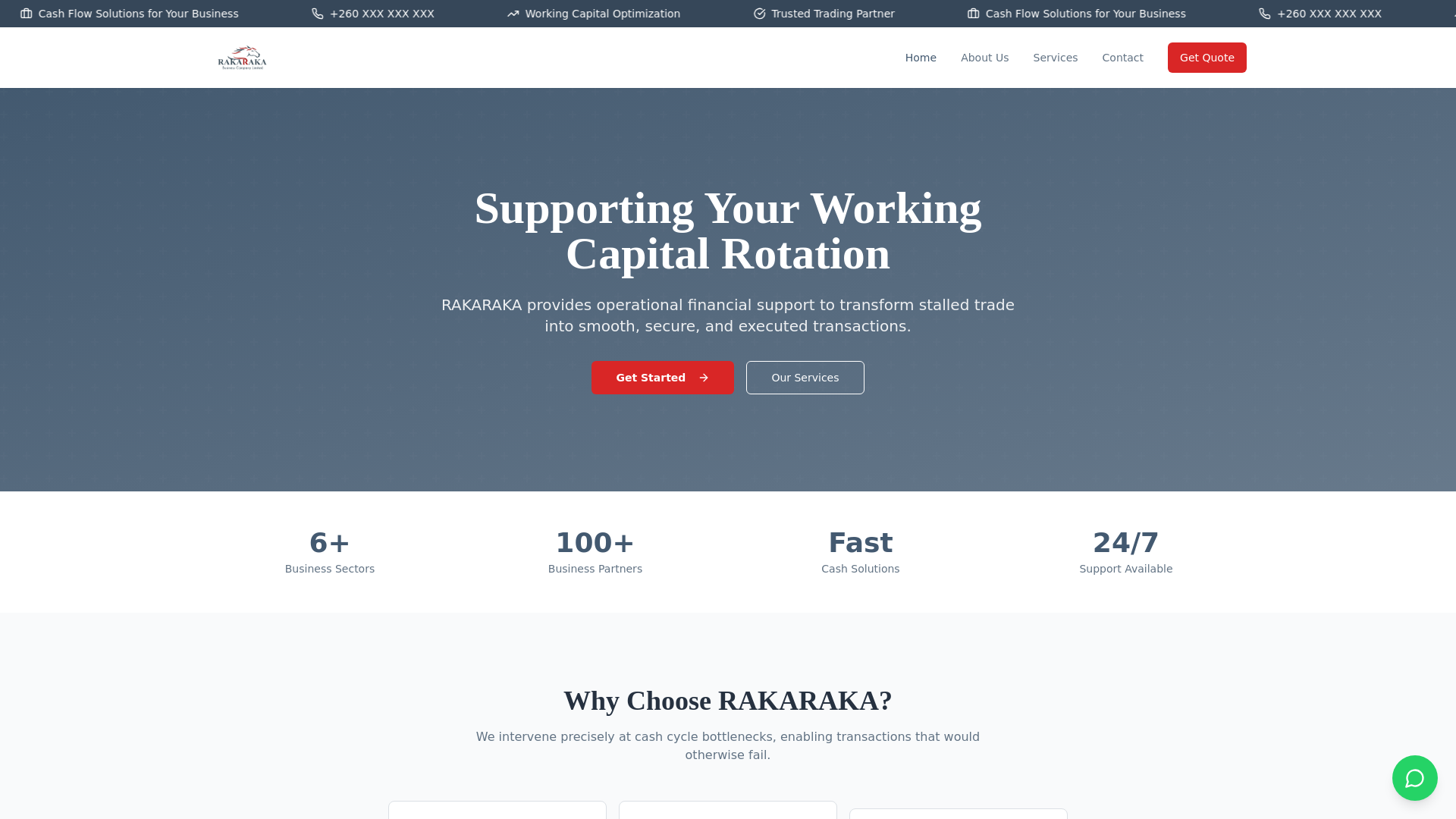 website screenshot of https://rakaraka.co.zm/