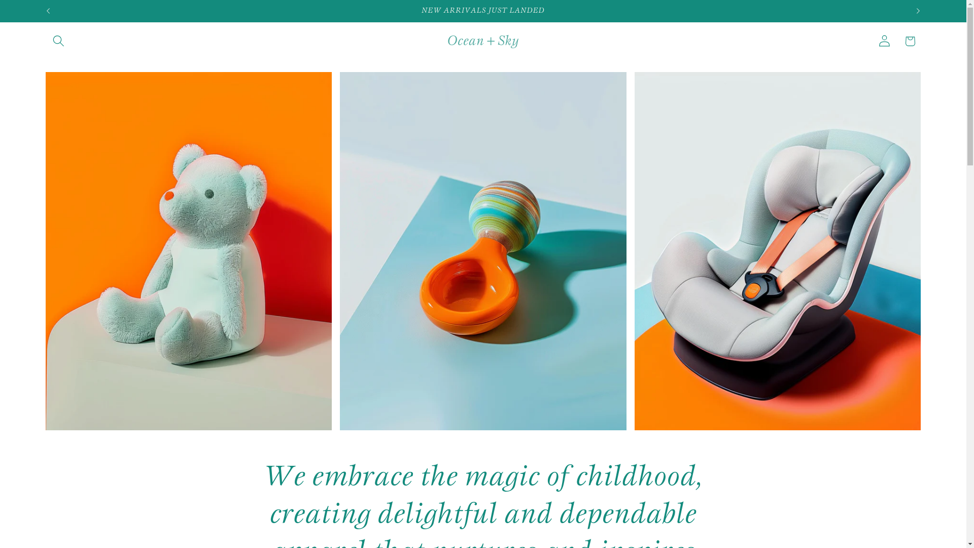 website screenshot of https://oceanandsky.shop/