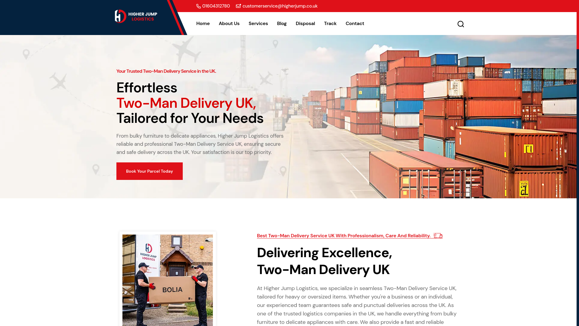 website screenshot of https://hjdirectlogistics.com/