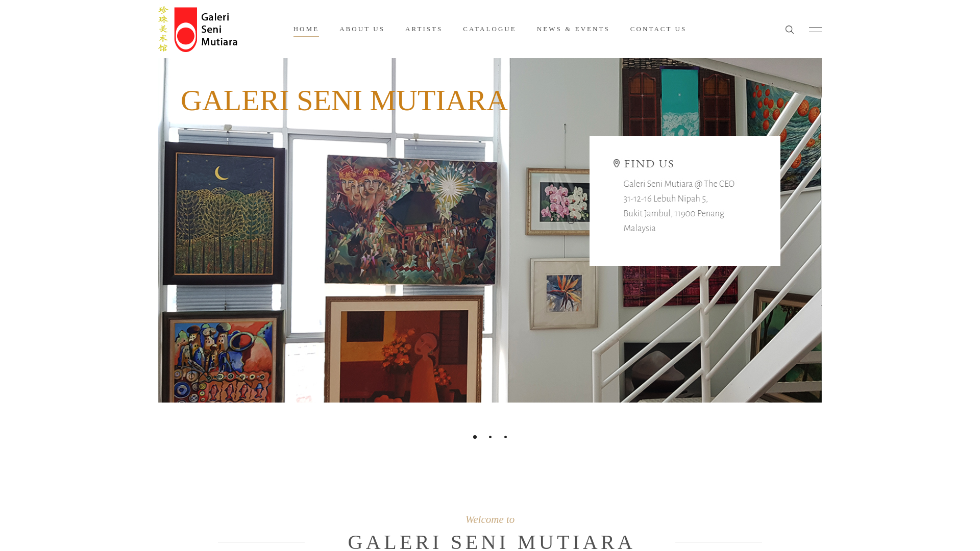 website screenshot of https://galerisenimutiara.com
