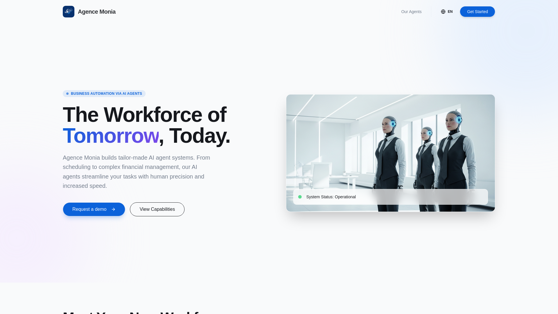 website screenshot of https://agencemonia.com/