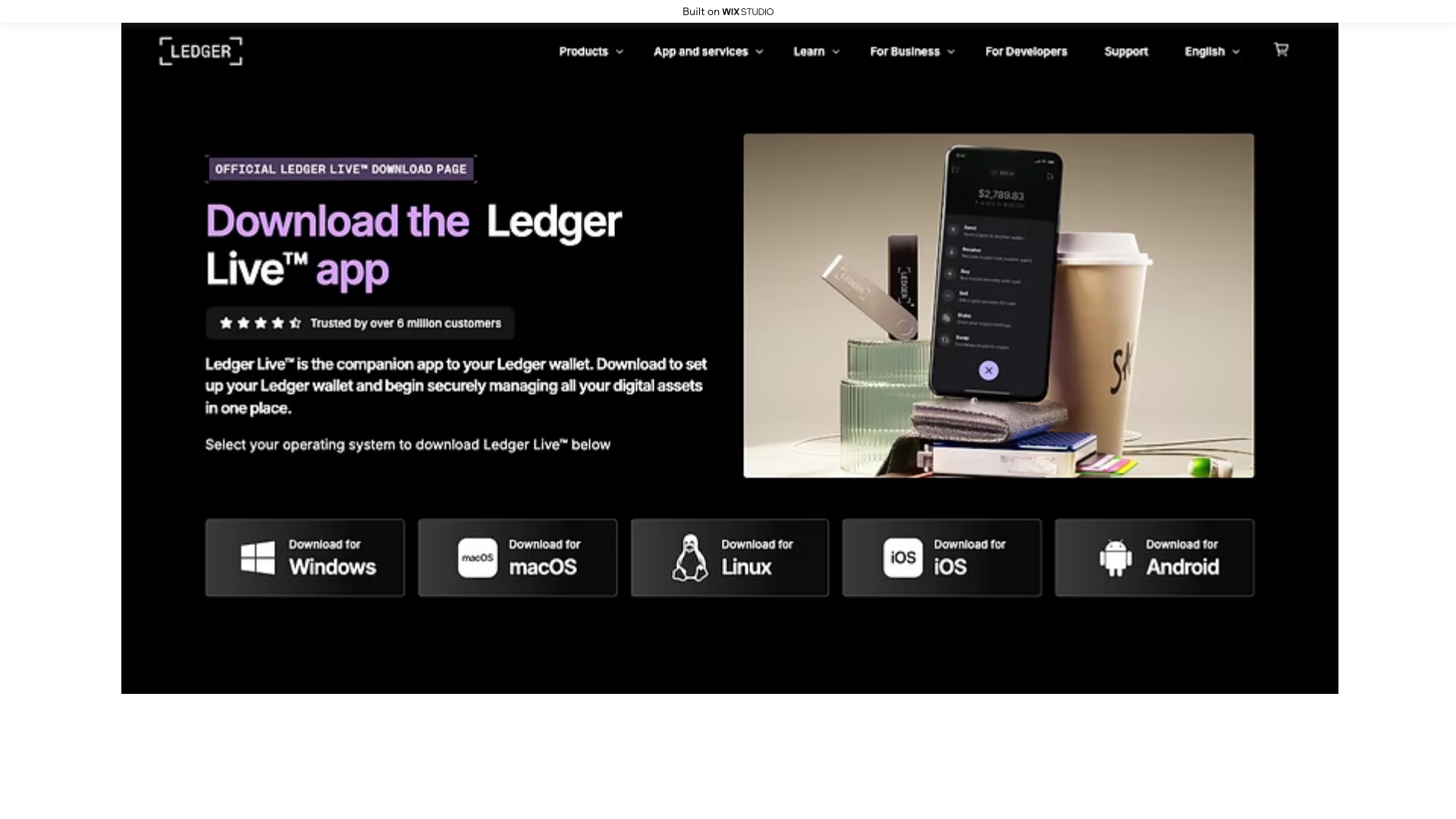 website screenshot of https://started-live-en.wixstudio.com/us-en