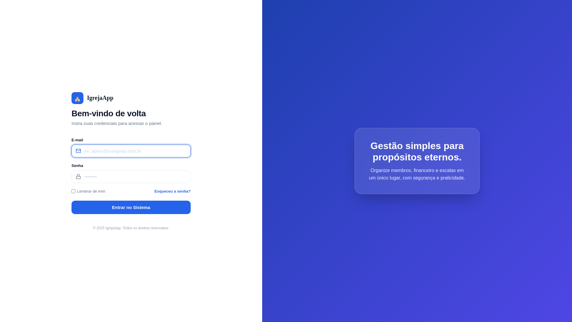 website screenshot of https://igreja-admin.pages.dev/