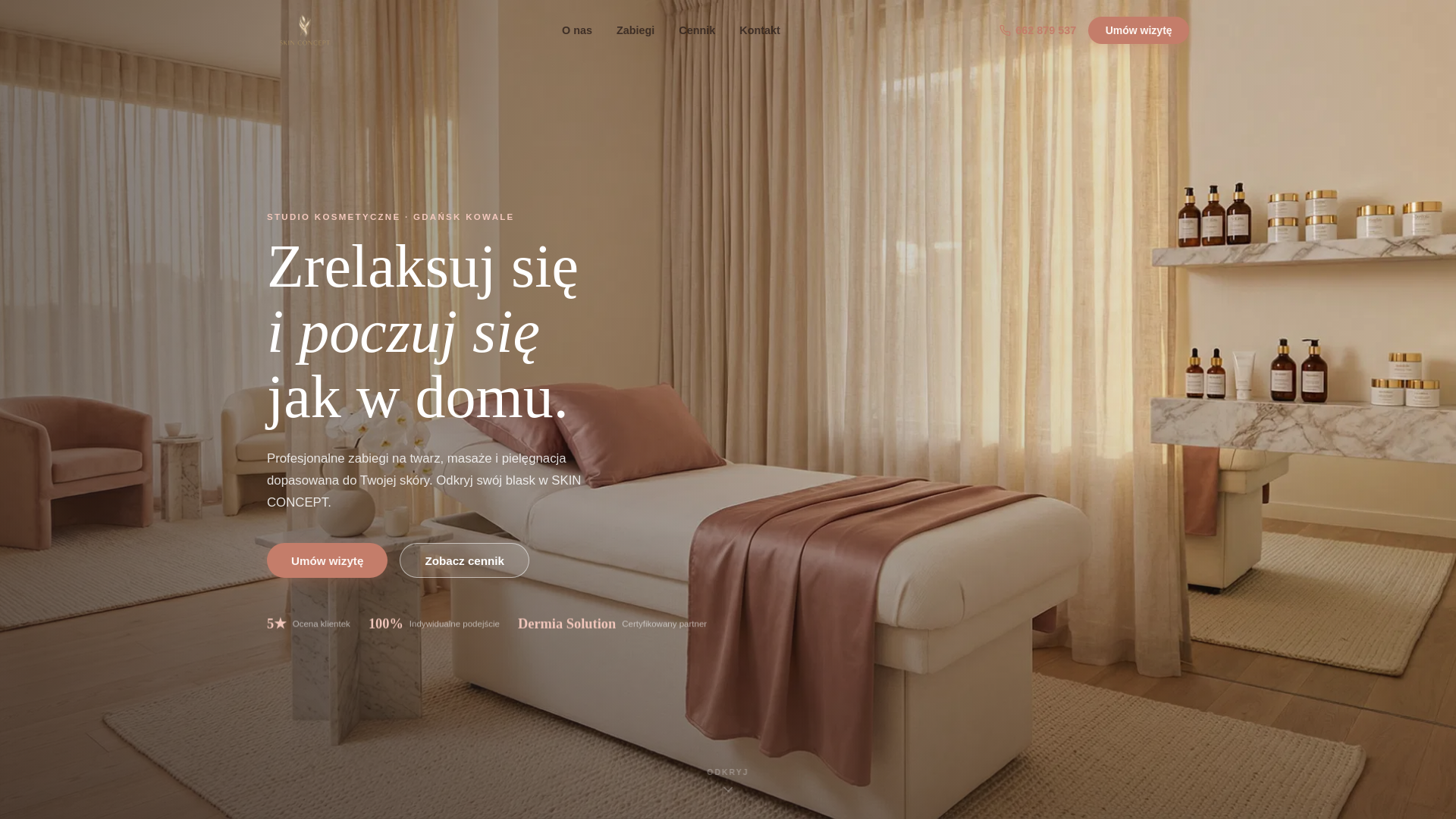 website screenshot of https://studioskinconcept.pl