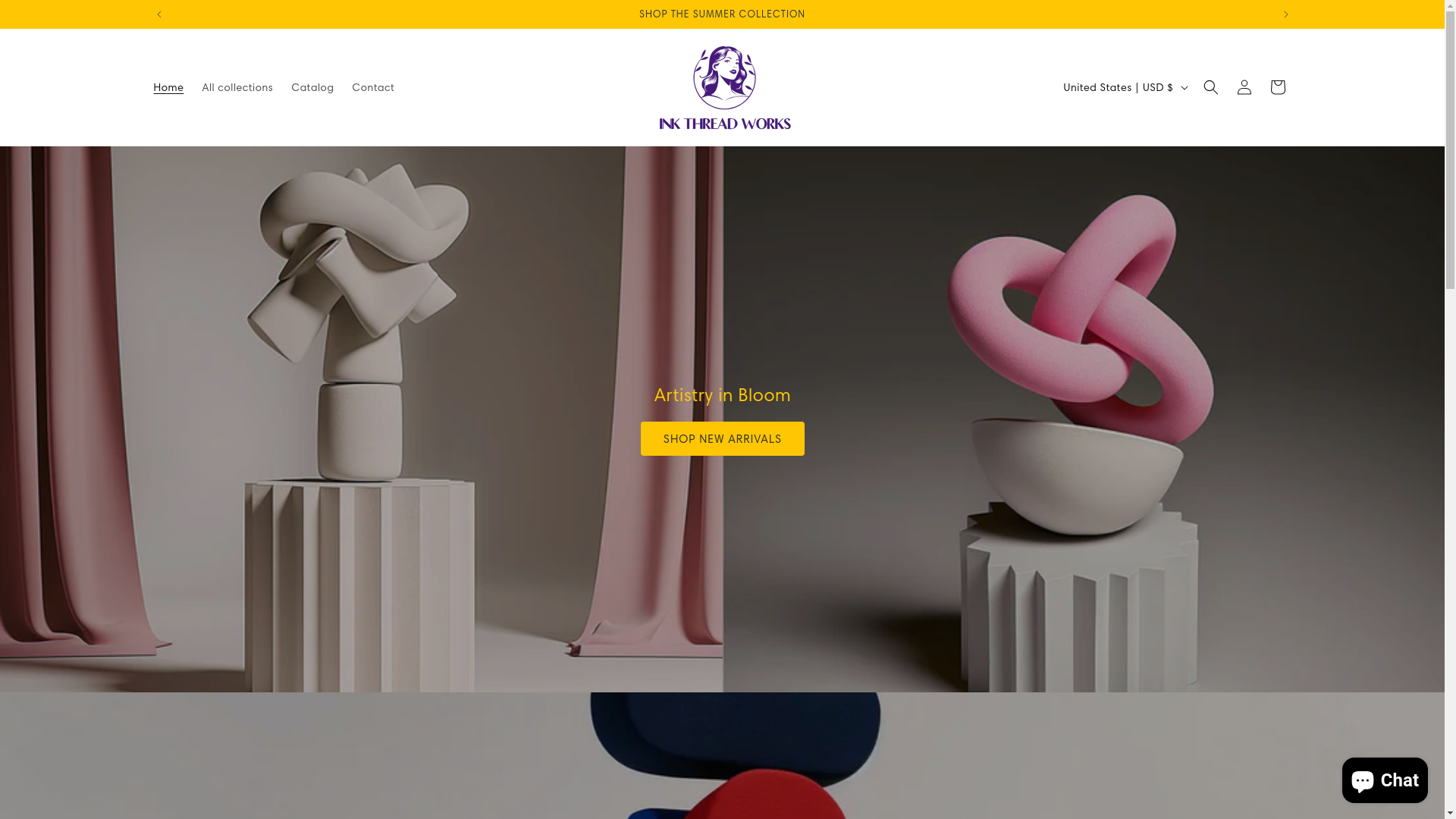 website screenshot of https://inkthreadworks.com/