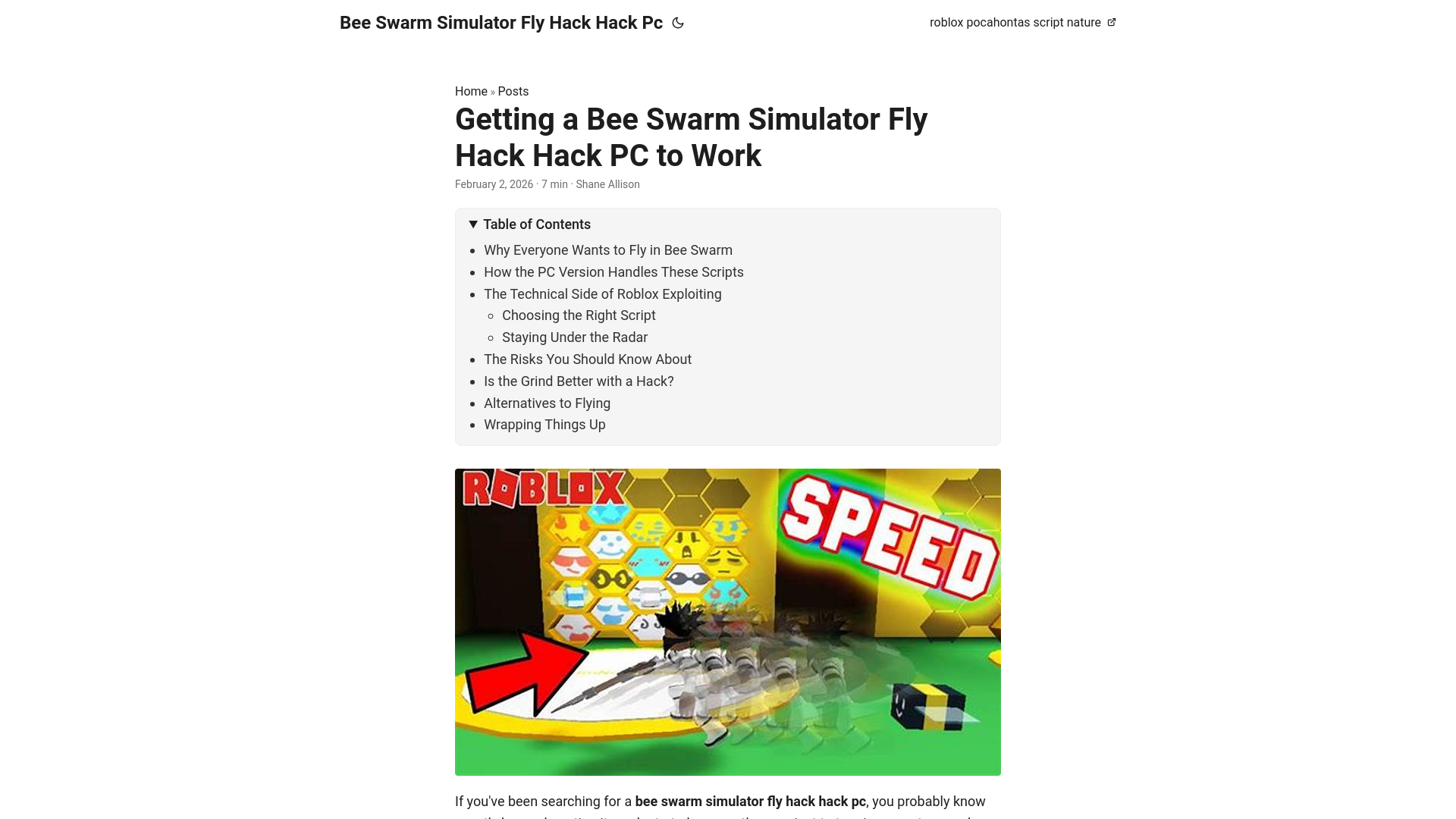 website screenshot of https://bee-swarm-simulator-fly-hack-hack-pc.pages.dev/