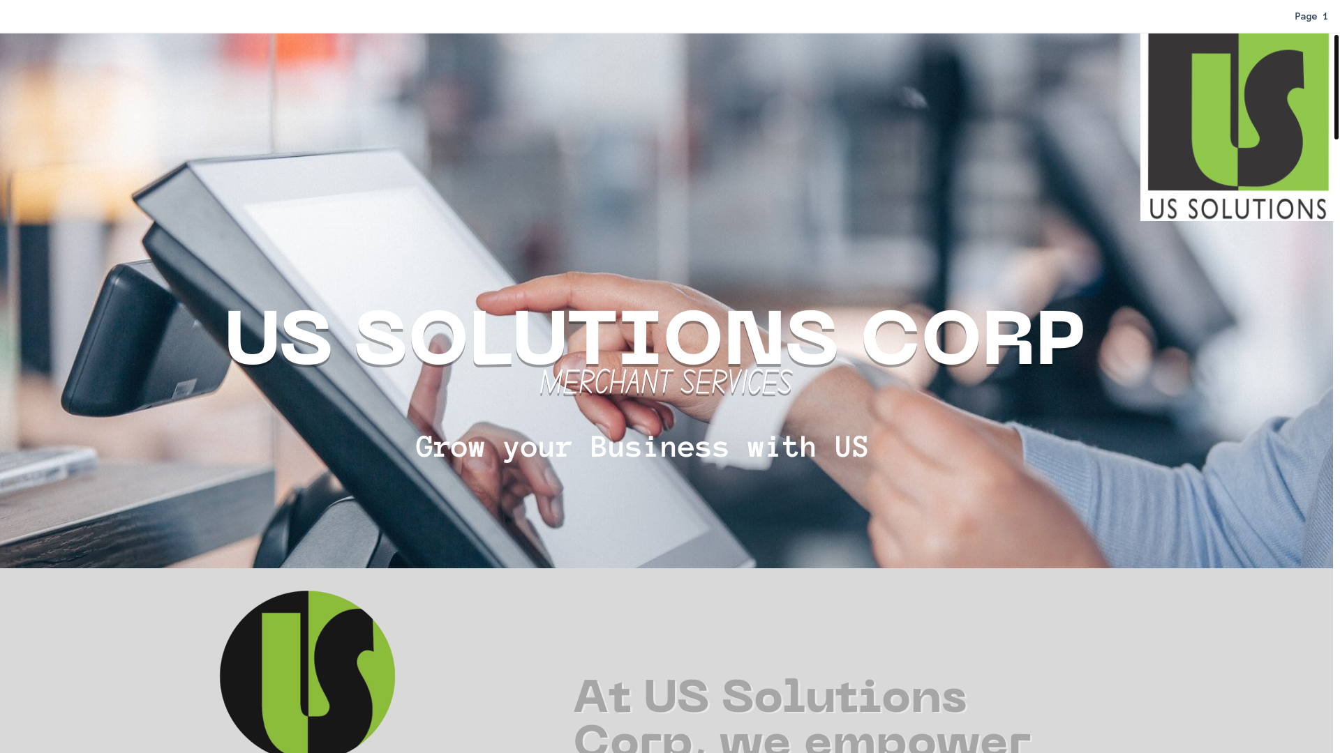 website screenshot of https://ussolutionscorp.net/