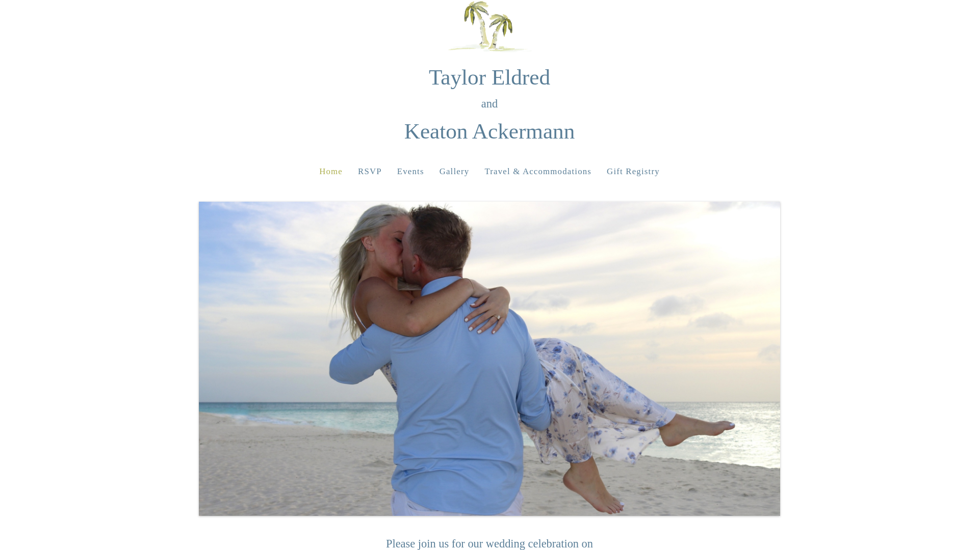 website screenshot of https://theackermanns.wedding/