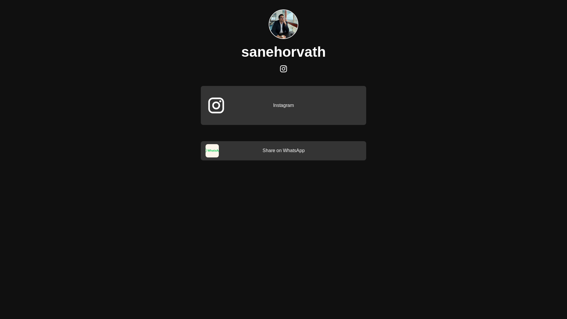 website screenshot of https://sanehorvath.com/