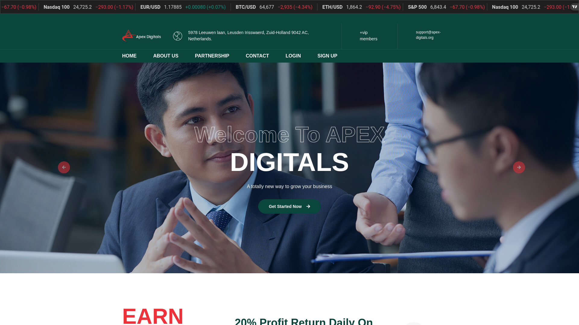 website screenshot of https://apex-digitals.org/