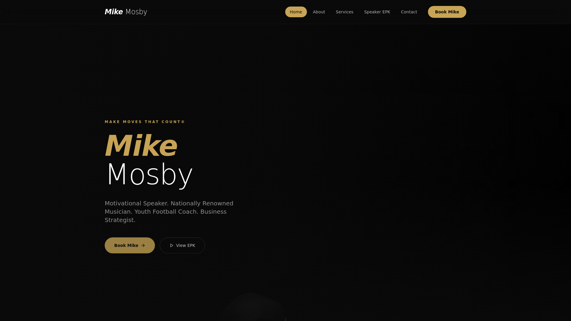 website screenshot of https://iammikemosby.com/