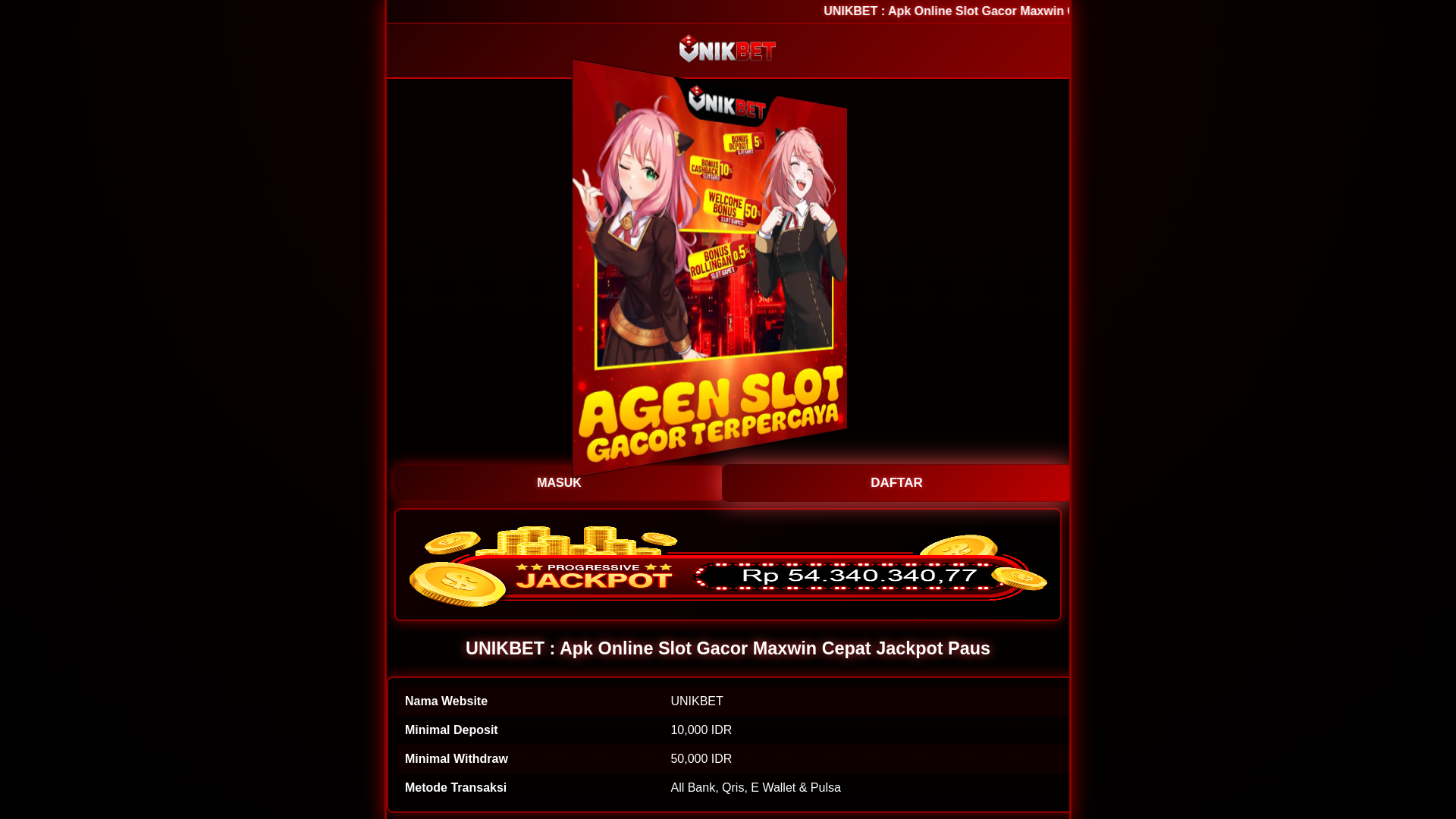 website screenshot of https://unb-link-resmigacor.pages.dev/