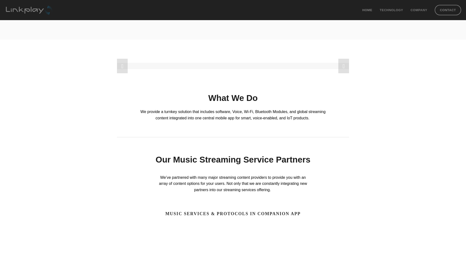 website screenshot of https://linkplay.com