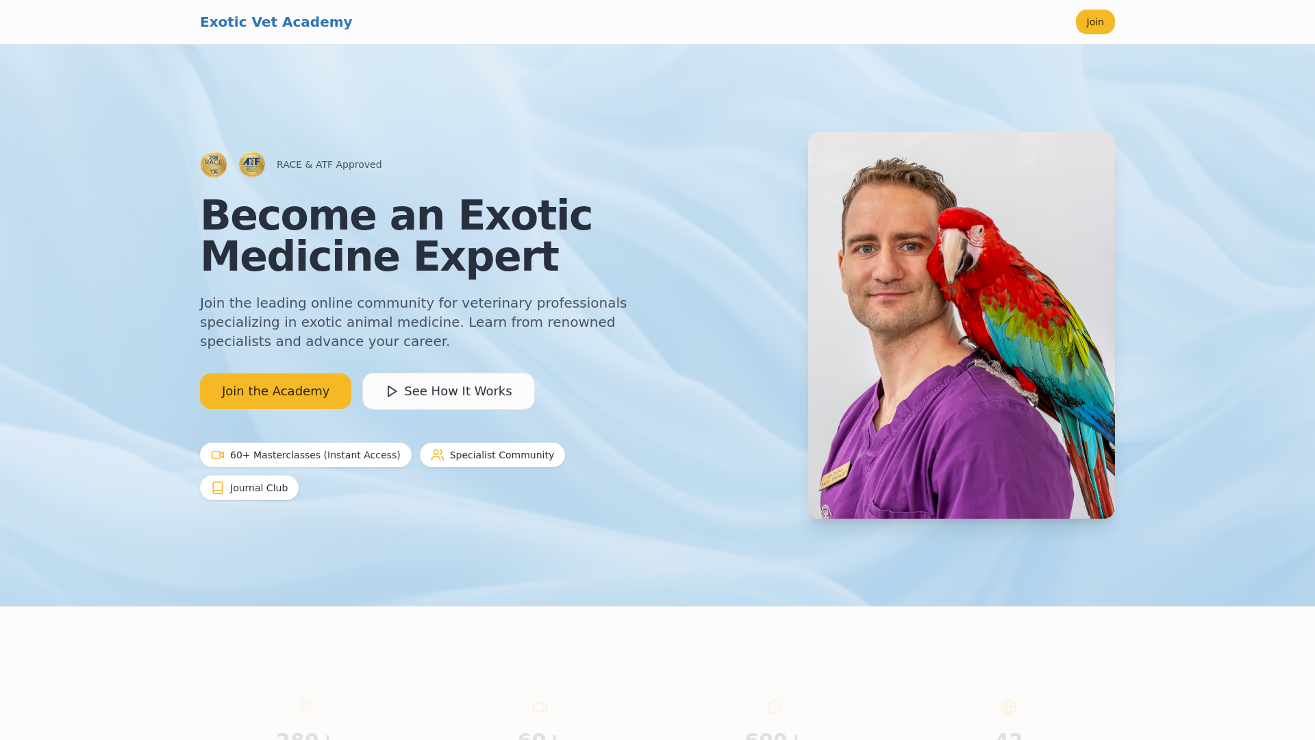 website screenshot of https://exoticvetacademy.pages.dev/