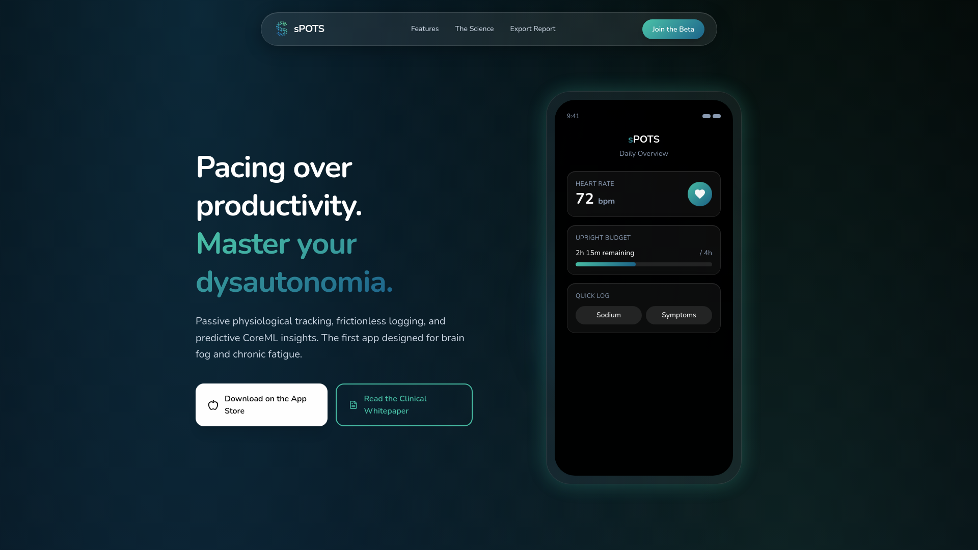 website screenshot of https://spots.care/