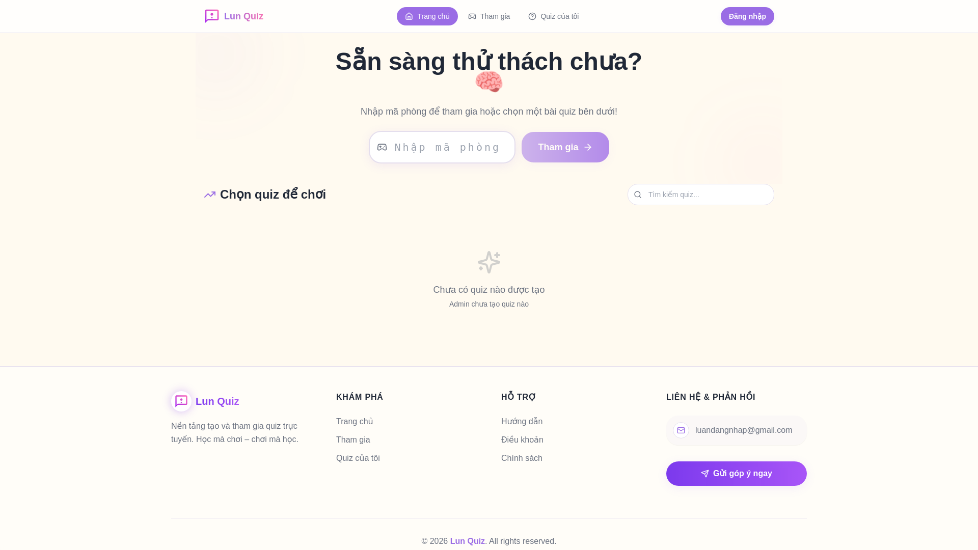 website screenshot of https://lunquiz.site/